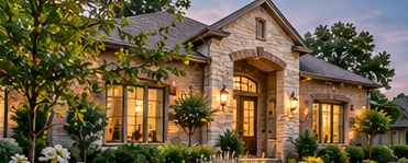 Illustrative North Texas residence framed by mature landscaping